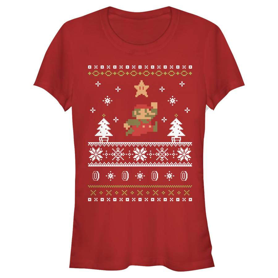 Nintendo Junior’s Ugly Christmas Mario  T Shirt