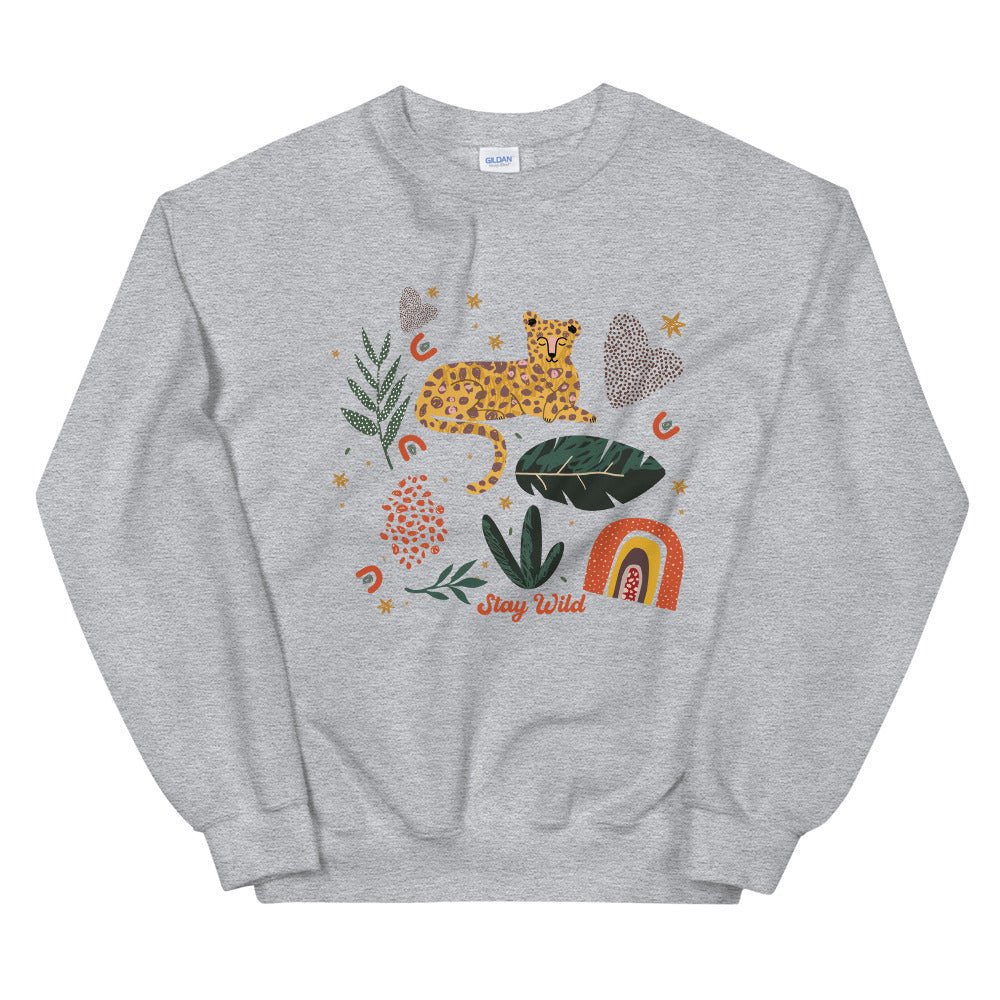 Stay Wild Leopard Graphic Unisex Sweatshirt