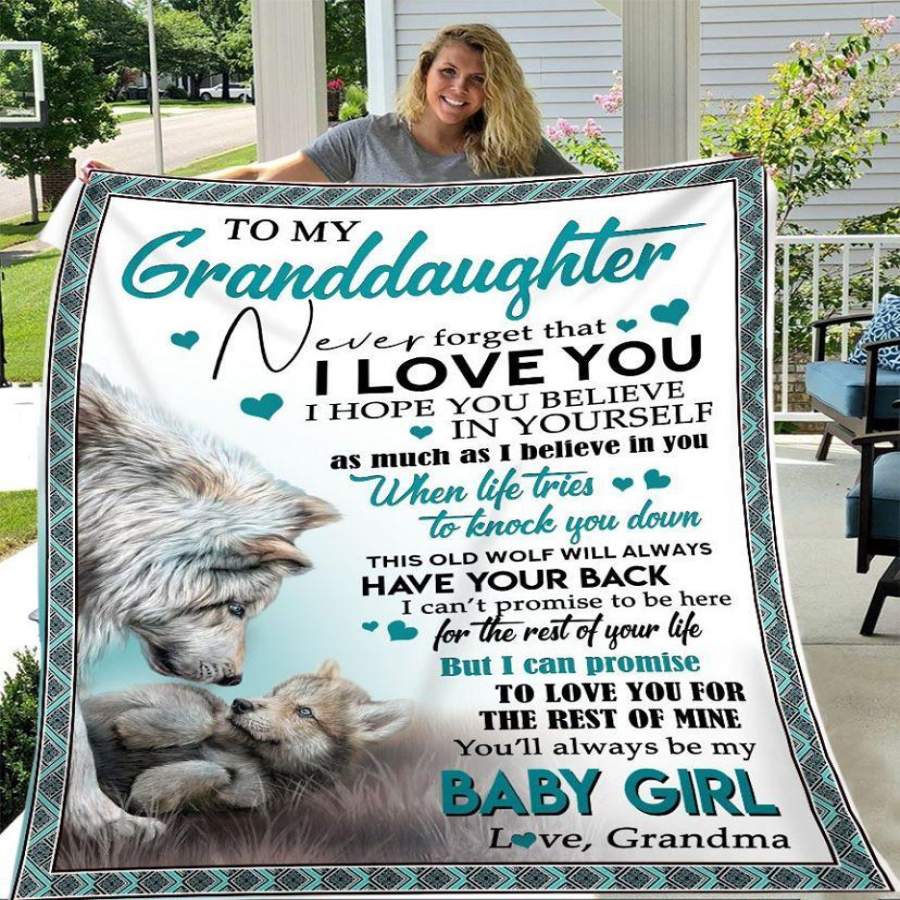 Love You To The Rest Of Mine Blanket Giving Granddaughter