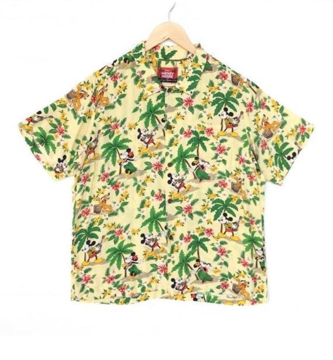 Vintage Reyn Spooner X Mickey Mouse Hawaii Shirt Rayon Rare Ha85262