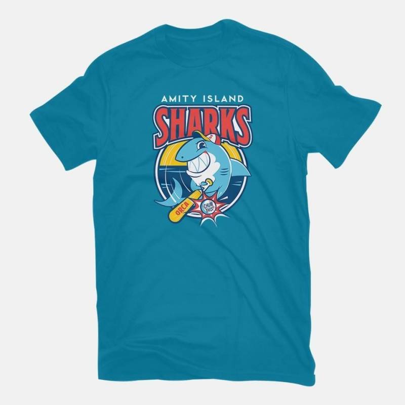 Crushtee basic amity island sharks Movies Tshirt Long Slleve Hoodie