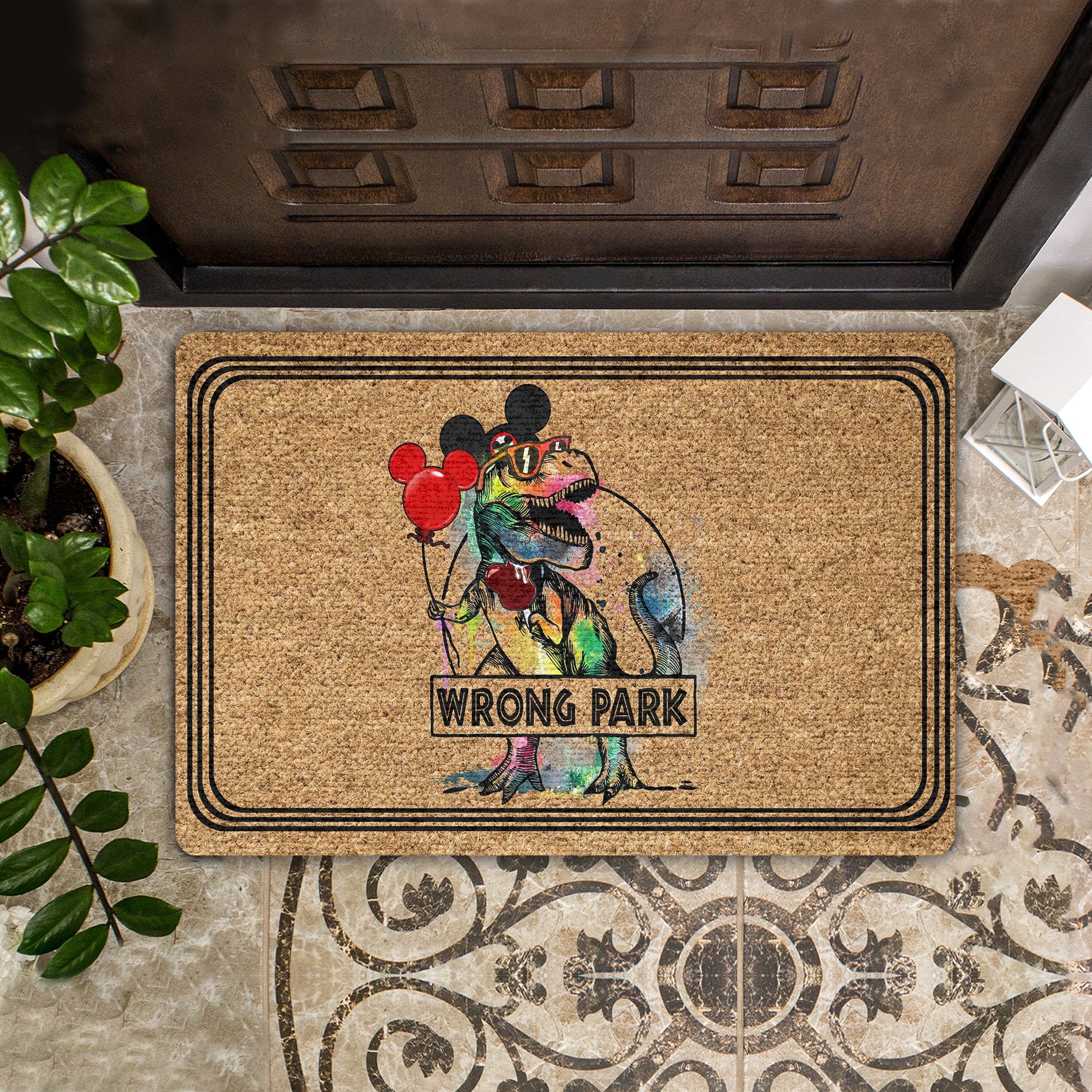 Wrong Park Coir Pattern All Over Printing Doormat Pre2059