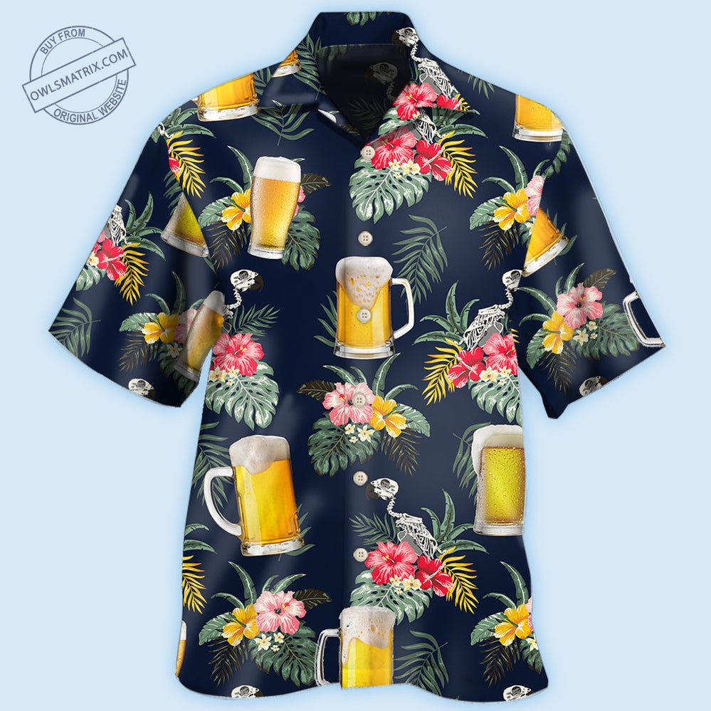 Tropical Floral Beer Hawaii Shirt Ha9824