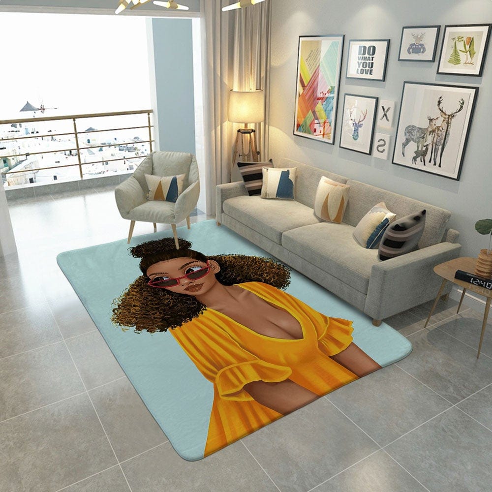 Sexy Black Girl Custom Name Rug