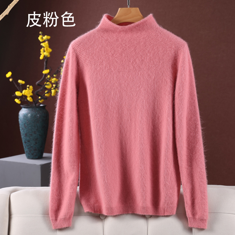 2022 Autumn New 100% Mink Cashmere Sweater Women’s Tops Solid Knit Sweater Fashion Pullover Loose Bottoming Shirt Female Jacket alx