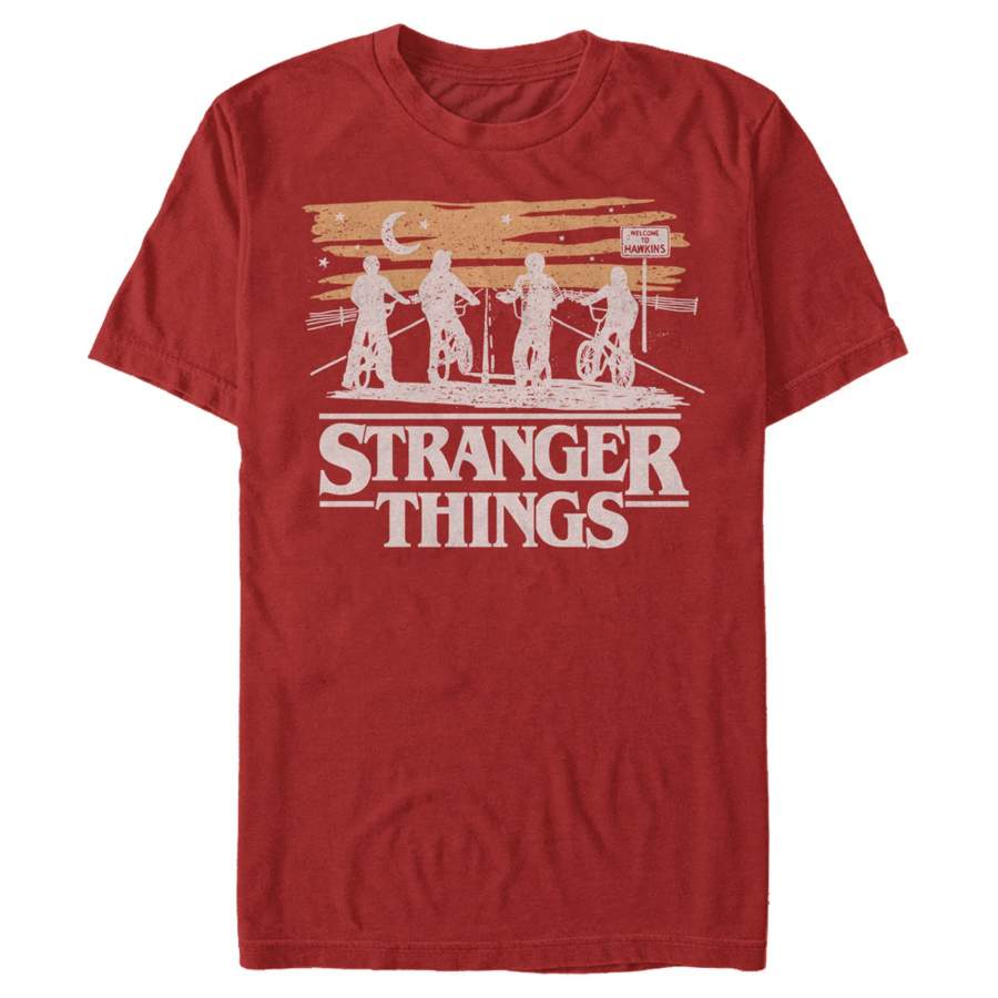 Stranger Things Men’s Starry Bike Ride  T Shirt