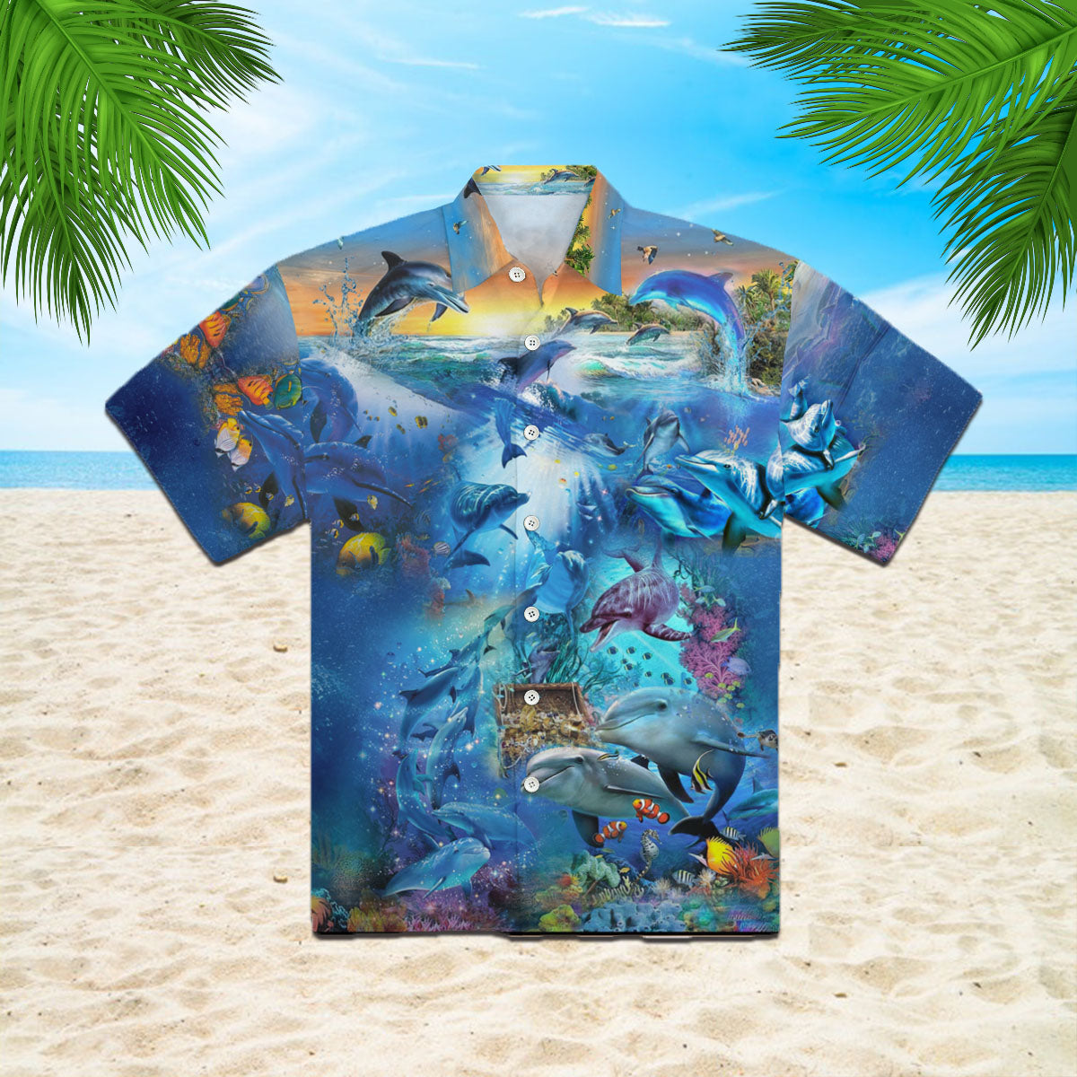 Oragontee Dolphin In The Ocean Hawaiian Shirt | For Men & Women | Adult | Wt1102