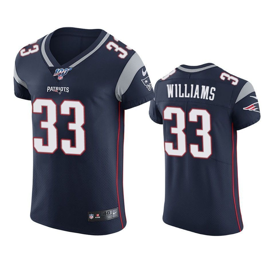 New England Patriots Joejuan Williams Navy 100Th Season Vapor Elite 3D Jersey