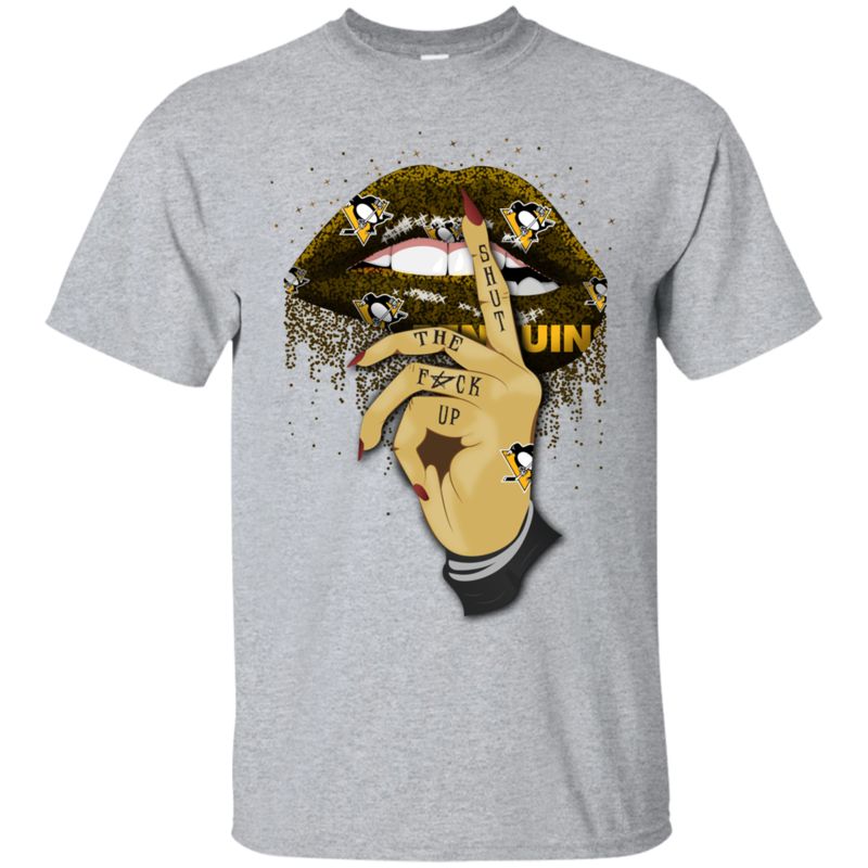 Glitter Lip For Pittsburgh Penguins Fans Cotton T-Shirt