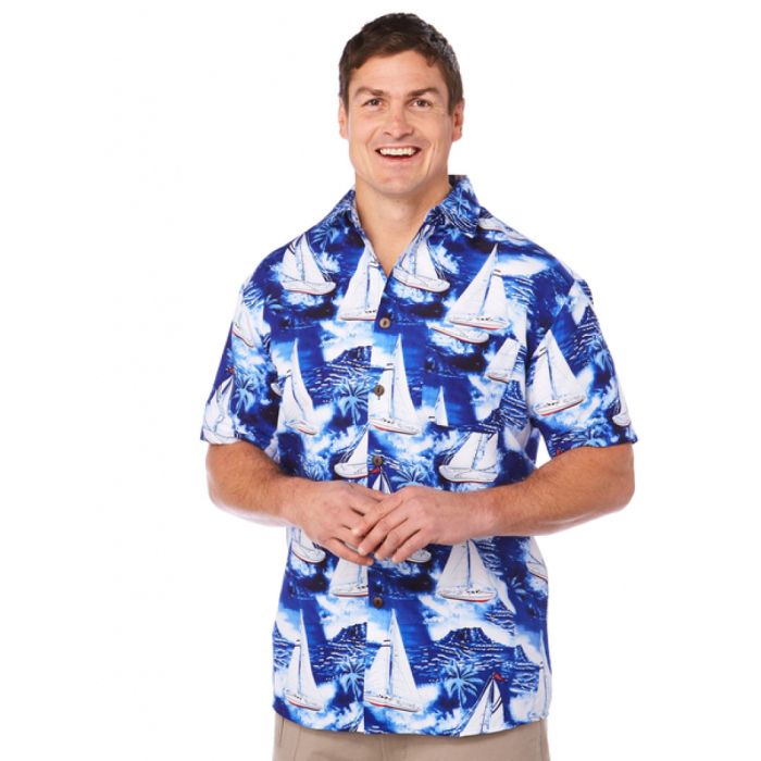 Sailing Ships Blue Amazing Design Hawaii Shirt Ha88458