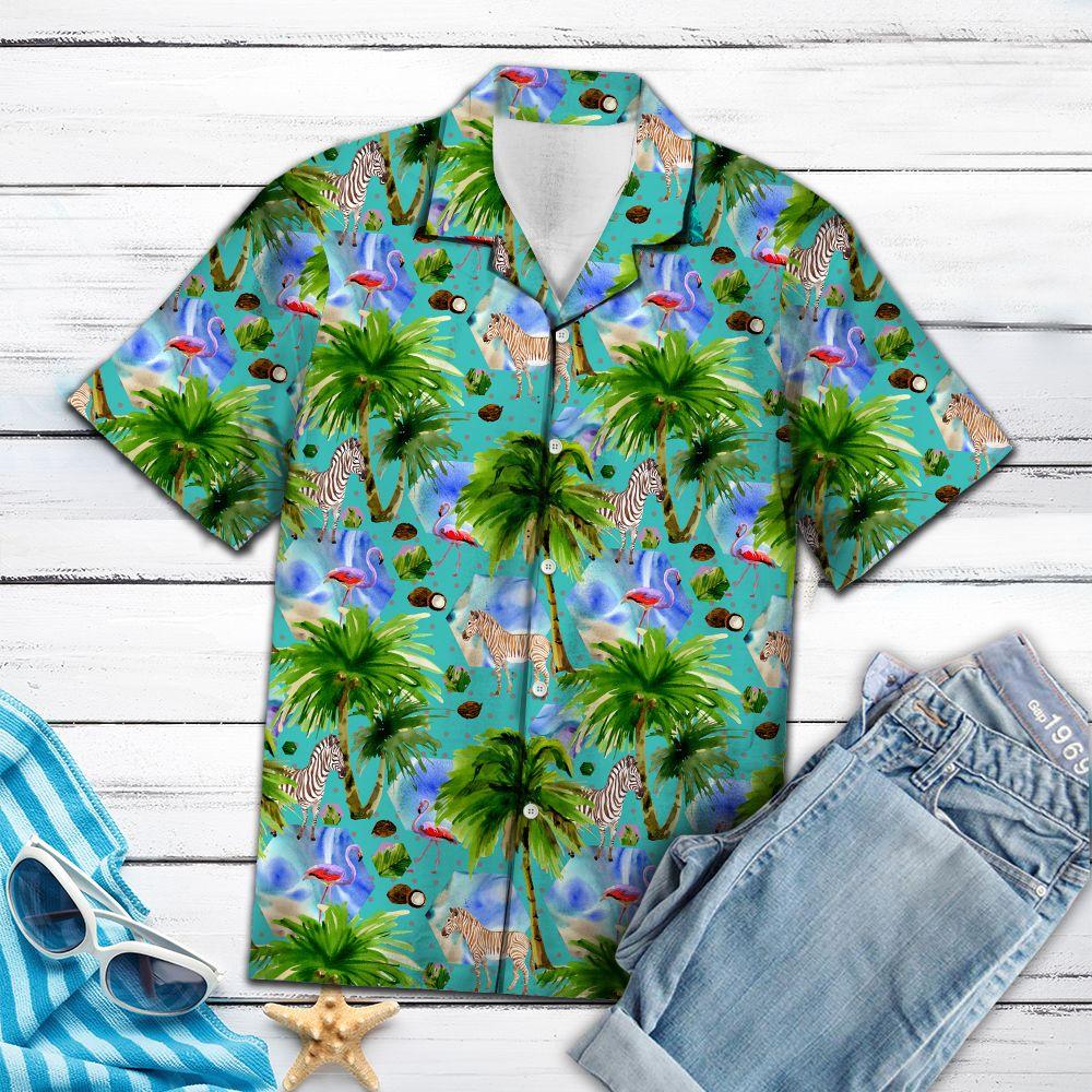 Flamingo Zebra Hawaii Shirt For Hawaii Aloha Ha83838