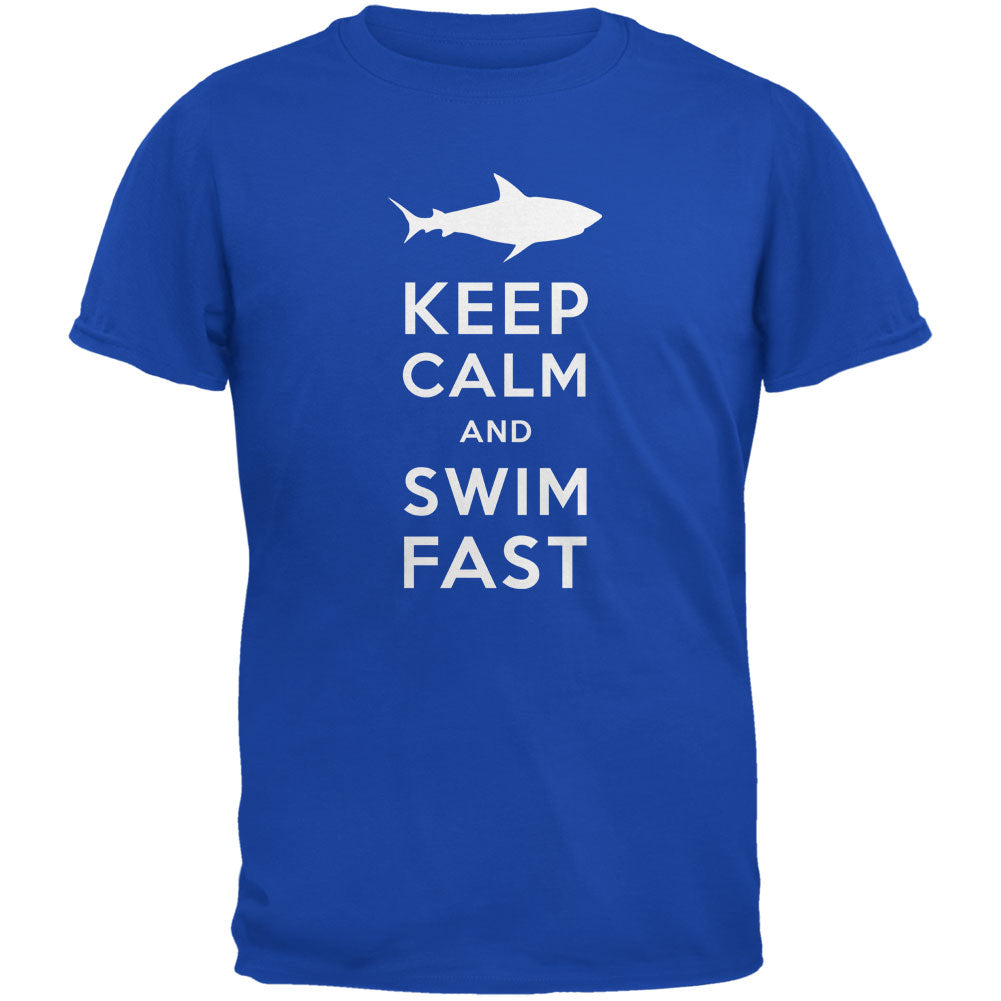 Shark Keep Calm And Swim Fast Royal Youth T-Shirt