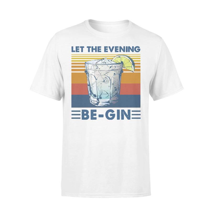 Cocktail Let The Evening Be-Gin Vintage Retro T-shirt