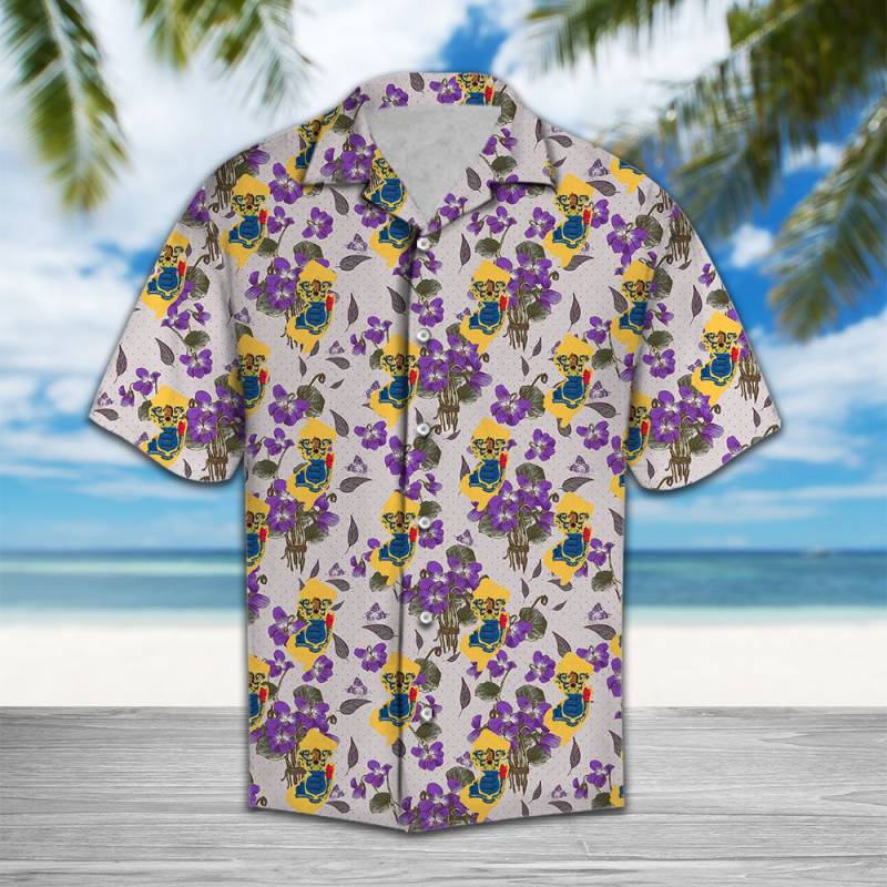 New Jersey Violet Flower Hawaiian Shirt Ha49132