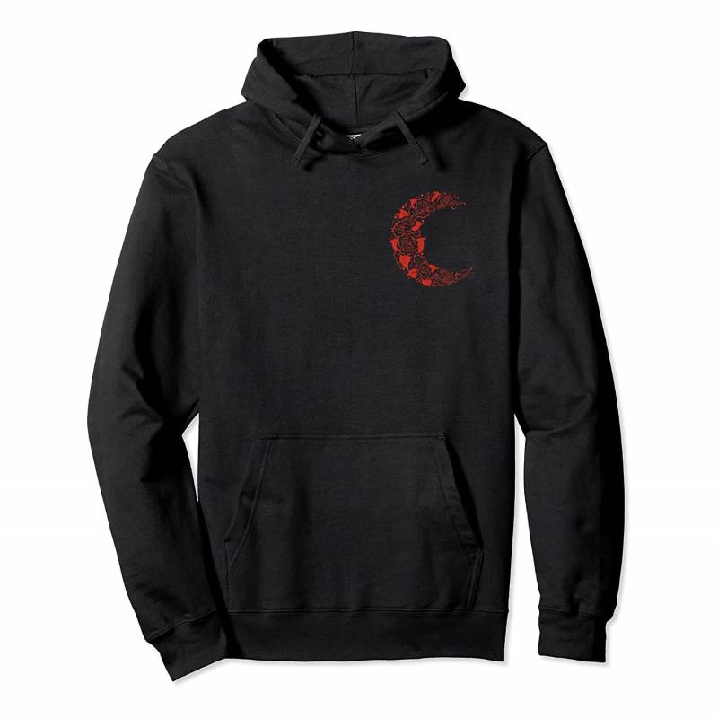 Edgy Aesthetic Crescent Moon Rose Teen Girl Goth Soft Grunge Pullover Hoodie, T Shirt, Sweatshirt