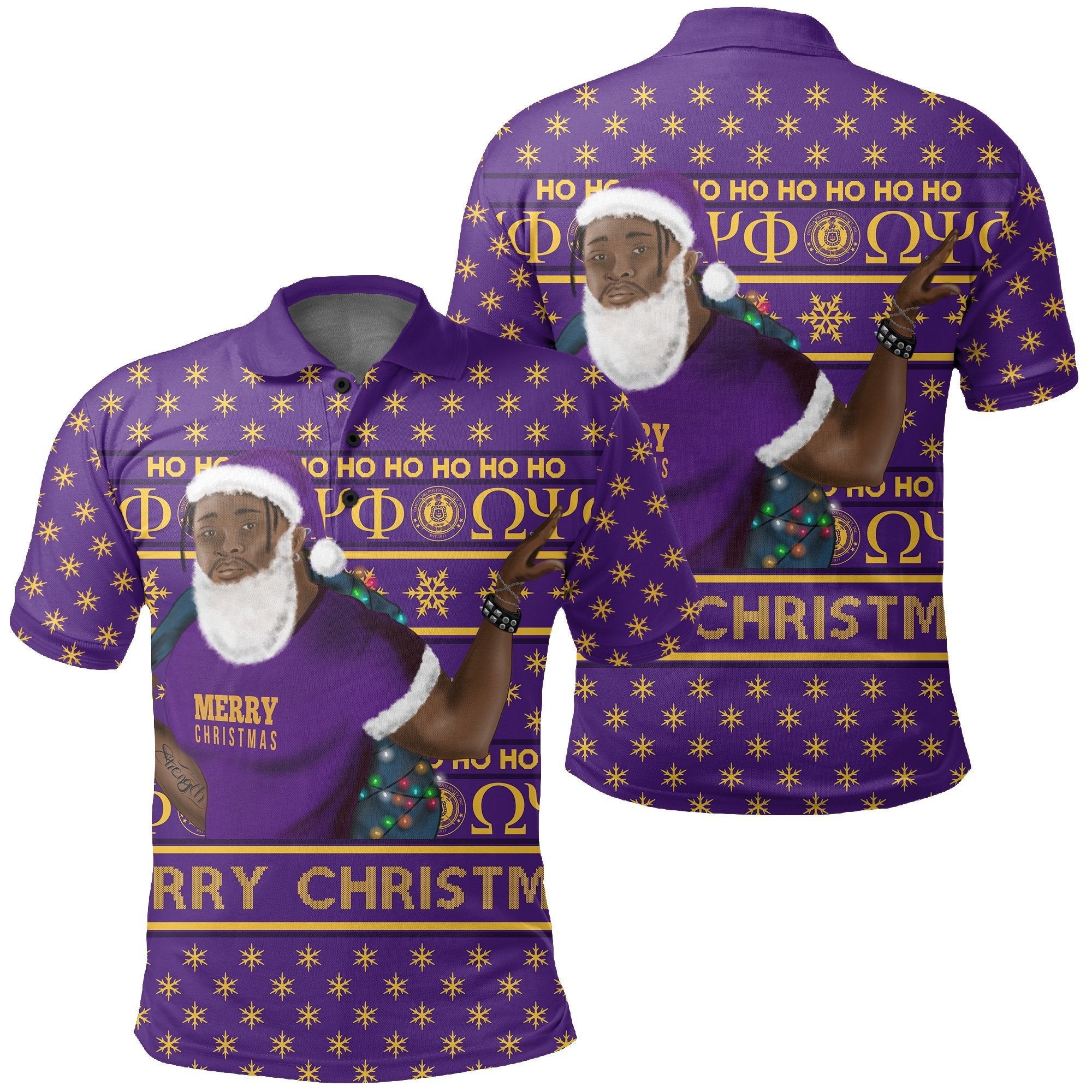 Christmas Omega Psi Phi Polo Shirt Best Purple J1