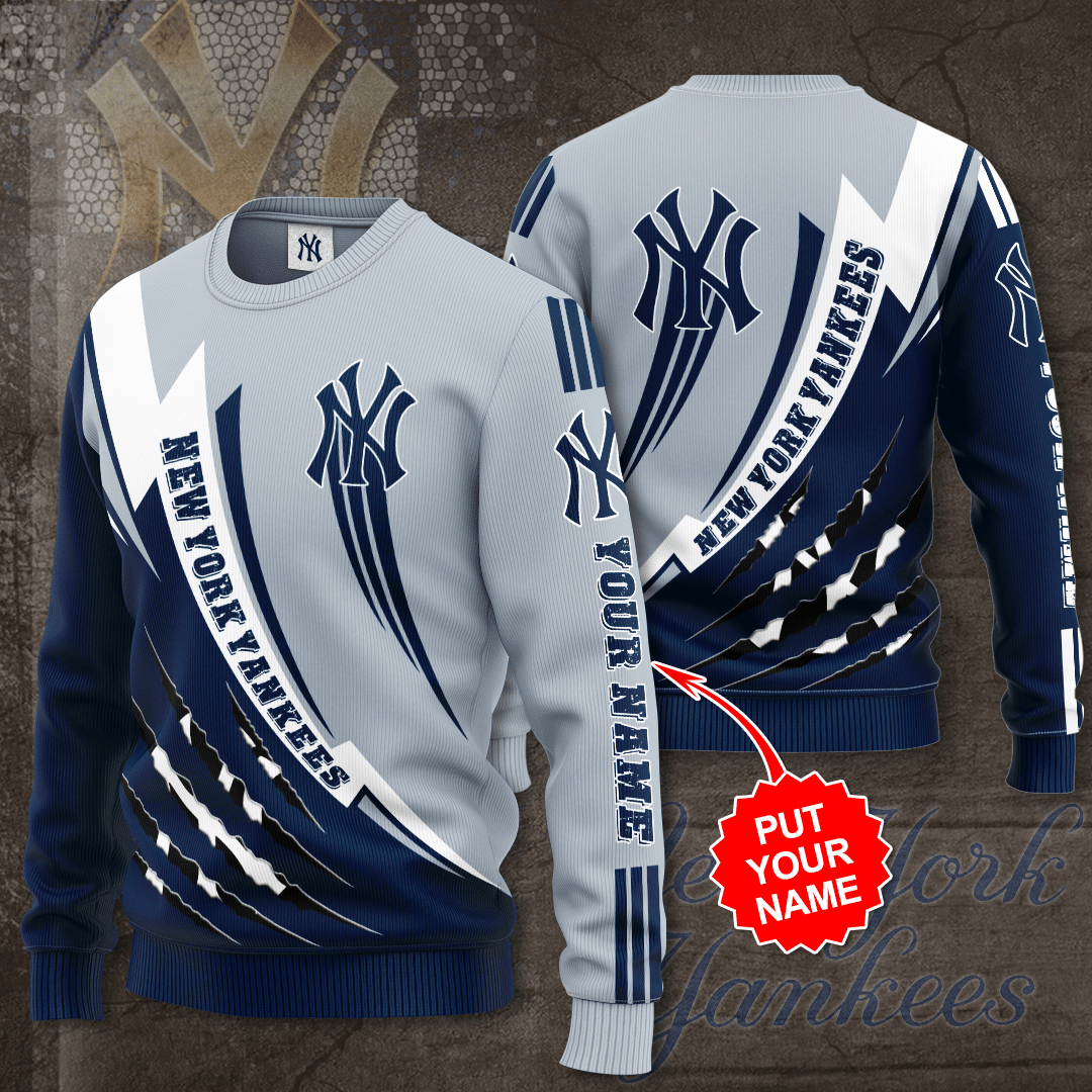Personalized New York Yankees Baseball Team All Over Print 3D Sweatshirt-Blue - Yankees World Series Tshirt
