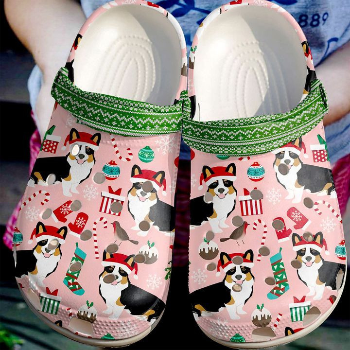 Corgi Merry Corgimas Christmas Pattern Crocband Clog Shoes For Men Women