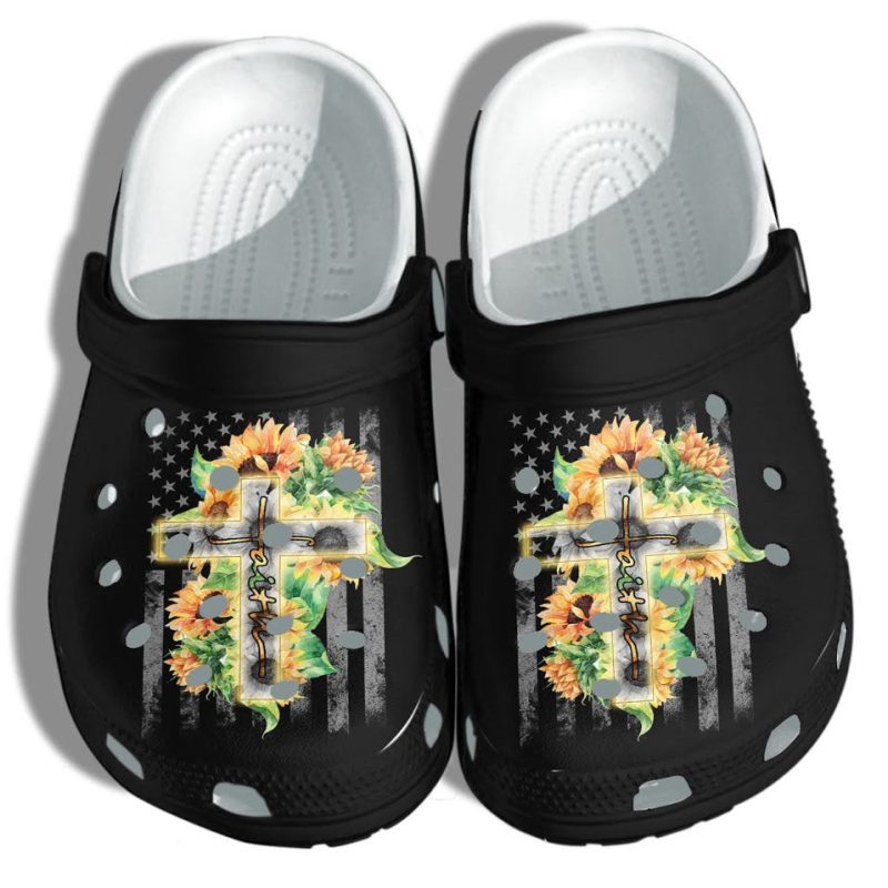 Faith Sunflower Hippie Custom Shoes – Sunflower Jesus God Shoes Gifts For Women