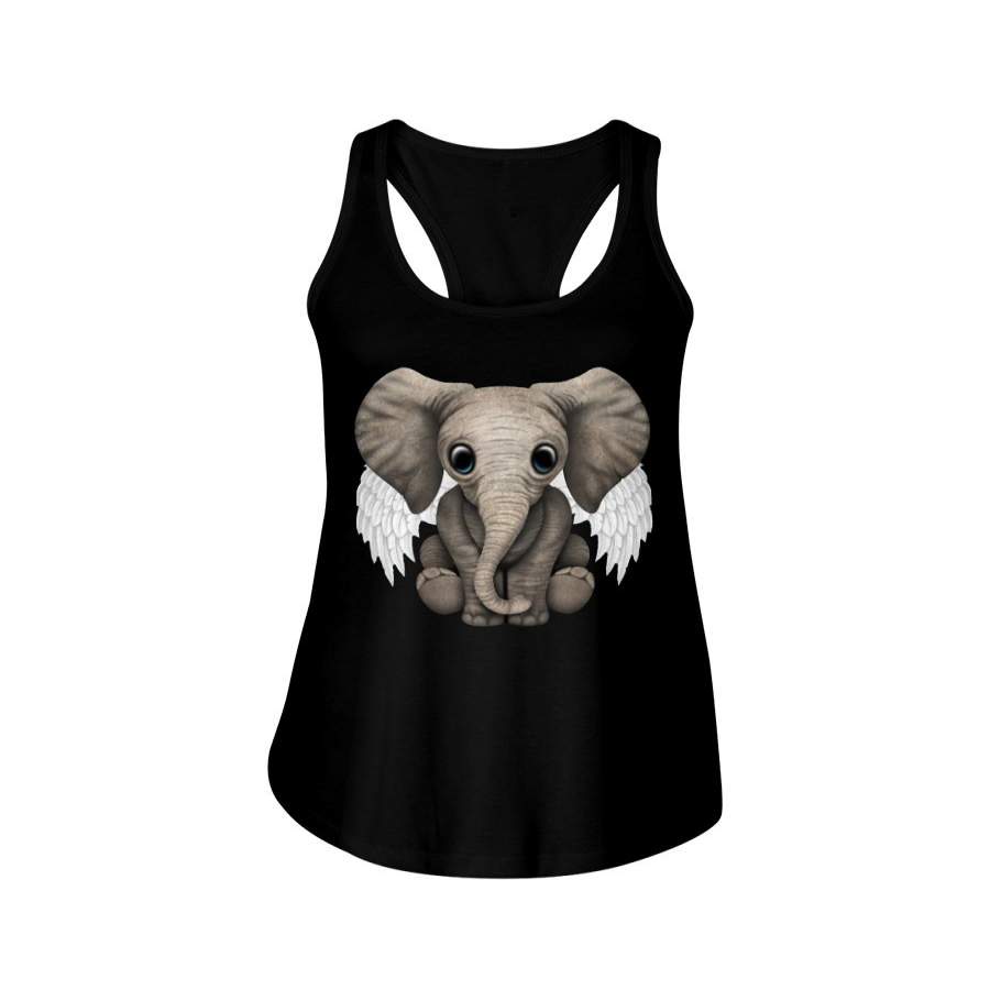 The Adorable Elephant Anger For Elephant Lovers Ladies Flowy Tank