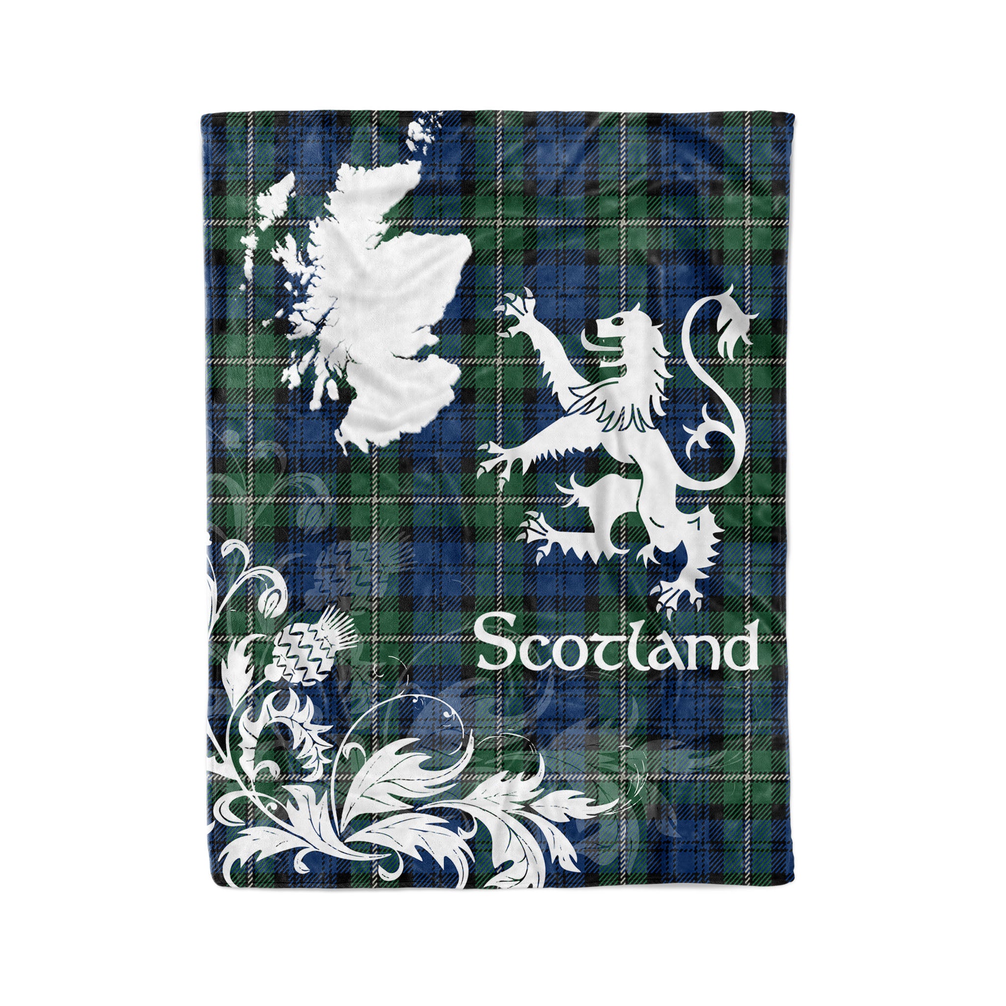 Tartan Plaid Fleece Blanket Tartan Blanket Thistle And Lion Scottish Clan Forbes Ancient Plaid Blanket