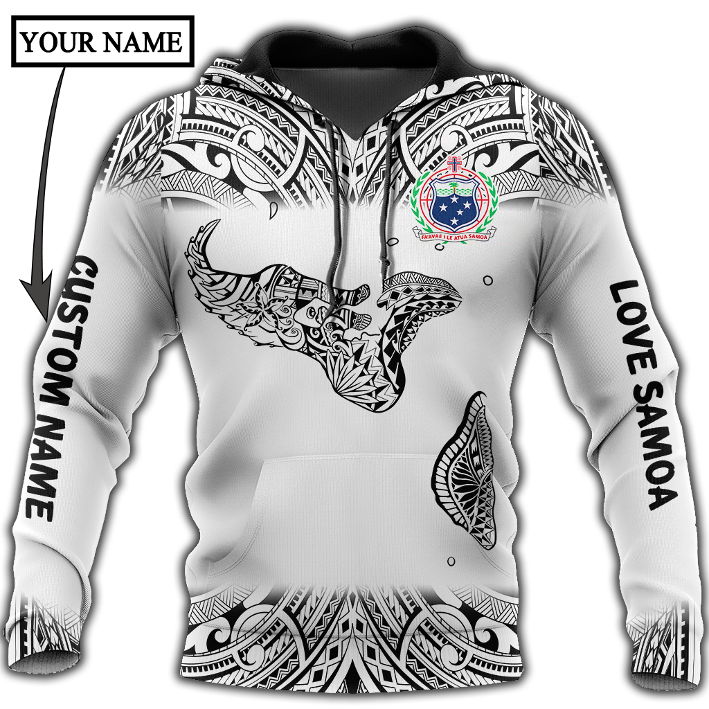 Amazing Polynesian Personalized Samoa Map Tattoo Unisex Deluxe Hoodie ML