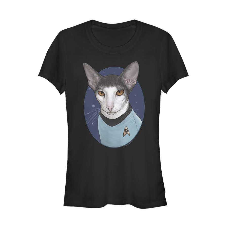 Star Trek Junior’s Spock Cat Portrait  T Shirt