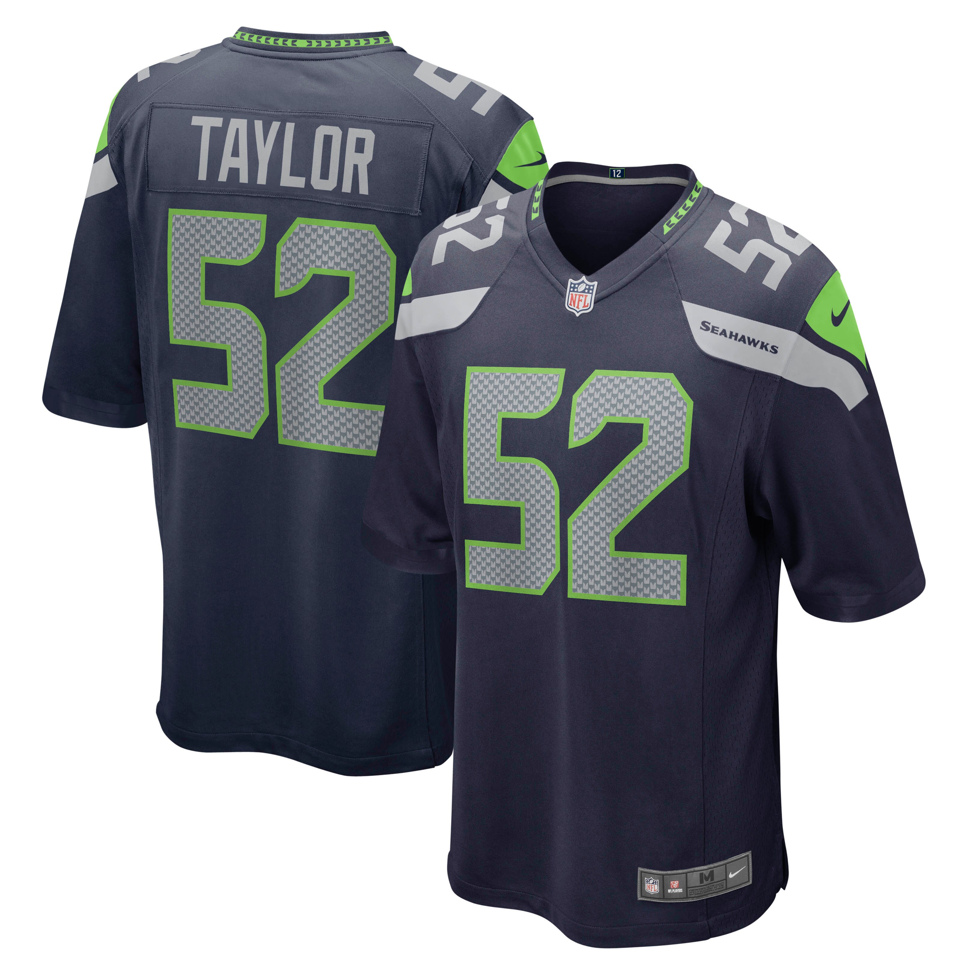 Men’s Seattle Seahawks Darrell Taylor College Navy Game Jersey