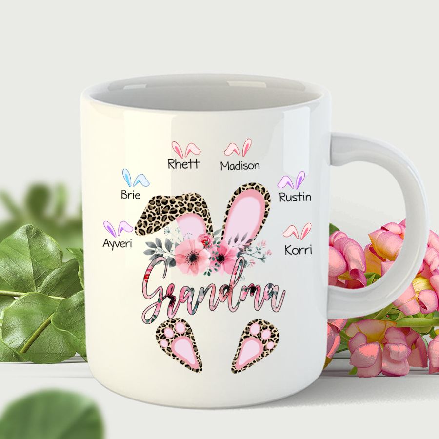 Grandma Bunny Flower Easter Mug