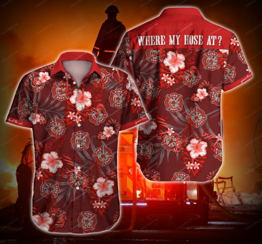 Tlab Firefighter Where My Hose At Hawaiian Shirts For Men Ha55676