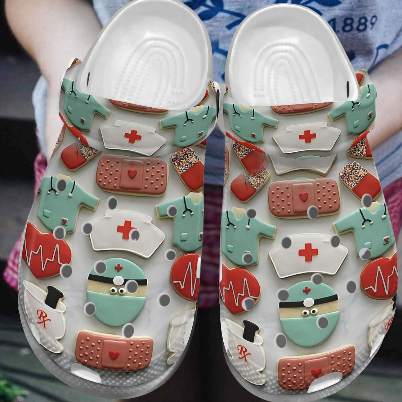 Nurse Personalized Clog, Custom Name, Text, Color, Number Fashion Style For Women, Men, Kid, Print 3D Nurse Patterns 8