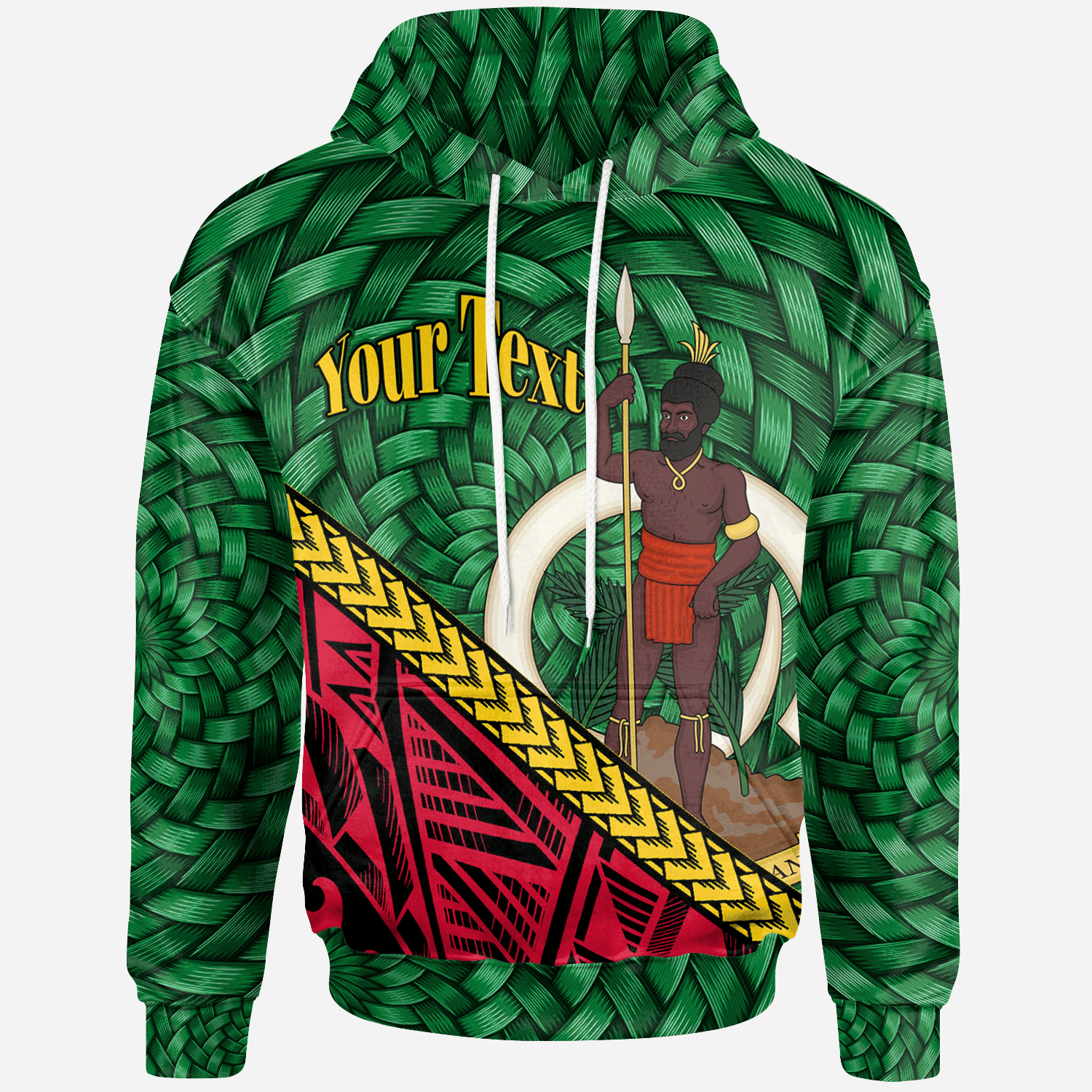 Vanuatu Hoodie – Custom Polynesian Patterns With Bamboo – BN01