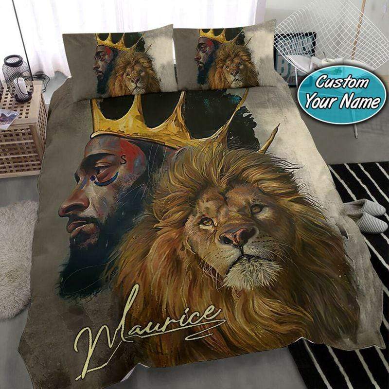 Greek Life Bedding Set – Custom Black King And Lion Duvet Cover & Pillow Cases