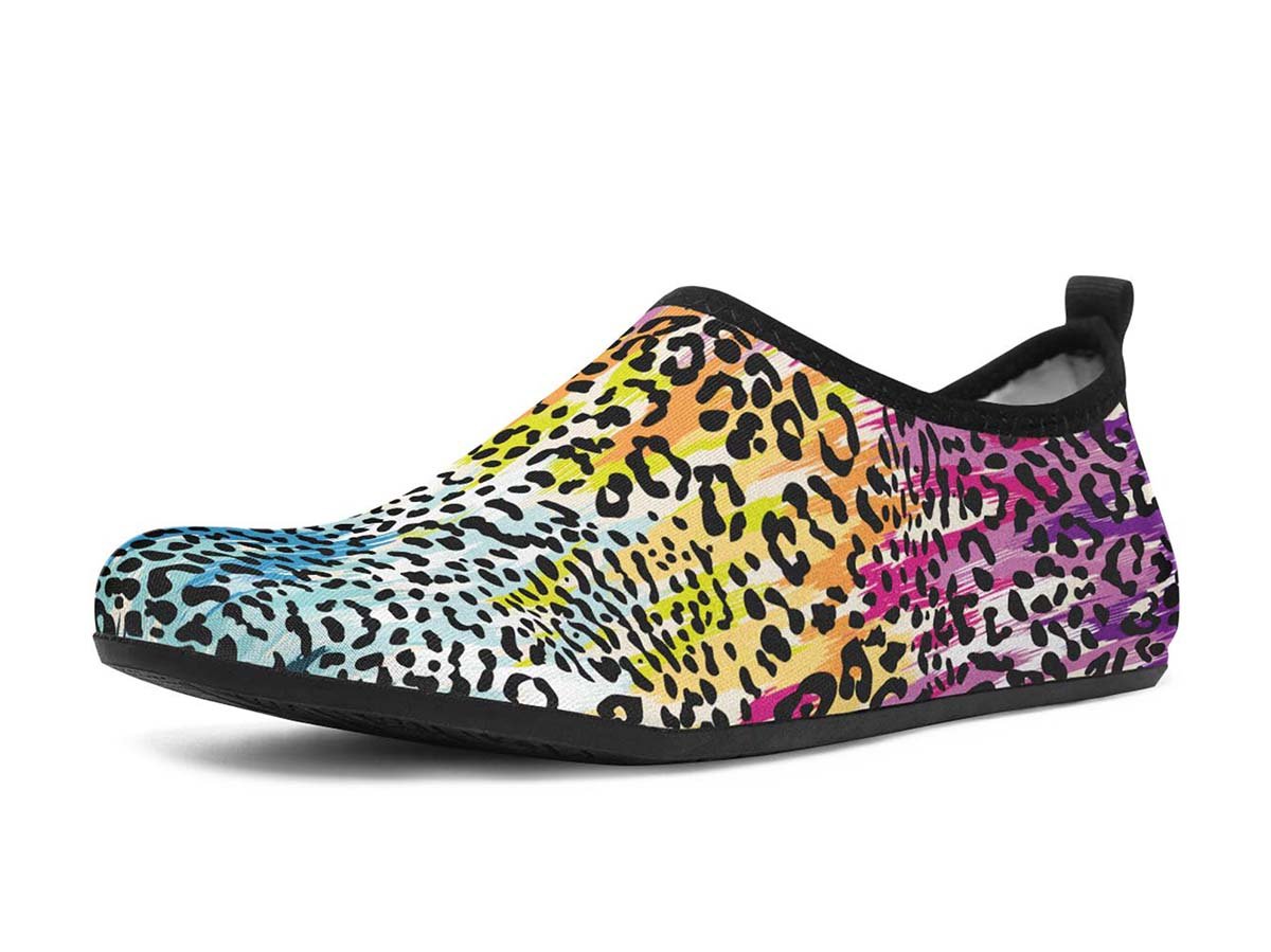 Colorful Leopard Spots, Water Shoes, Beach Shoes, Swim Shoes, Men’S Shoes, Woman’S Shoes, Custom Printed, Abstractprint