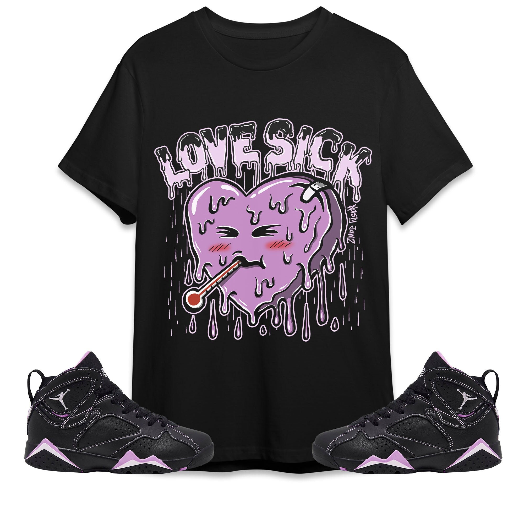 Love Sick Unisex Shirt Match Jordan 7 Barely Grape Lavender