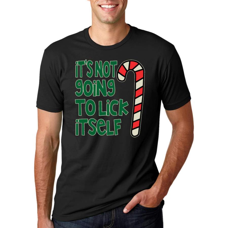 Candy Cane Not Going to Lick Itself Christmas Men’s Graphic T-Shirt