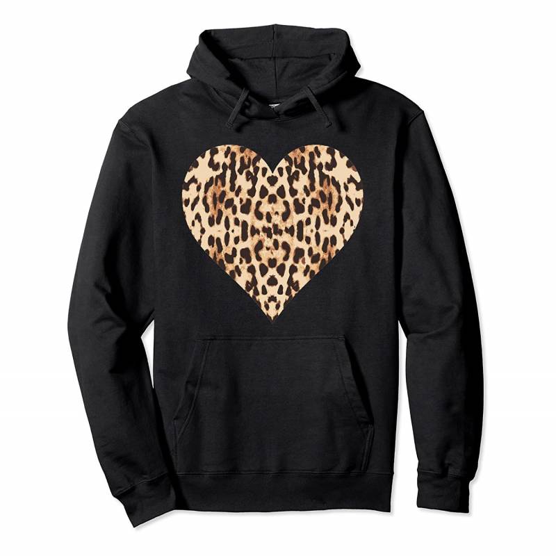 Cool Cheetah Leopard Heart Animal Print Love Symbol Pullover Hoodie, T-Shirt, Sweatshirt