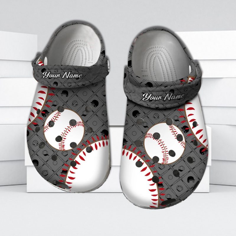 Sport Crocs – Personalized Baseball Pattern Clog Shoes For Men And Women