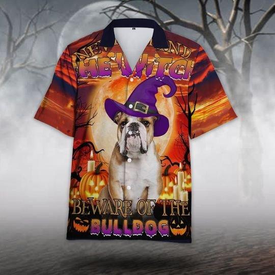 The Witch Beware Of Bulldog Halloween Hawaii Shirt For Men Women Adult Ha109049