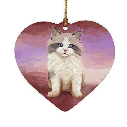 Ragdoll Kitten Heart Christmas Ornament Hpor48068