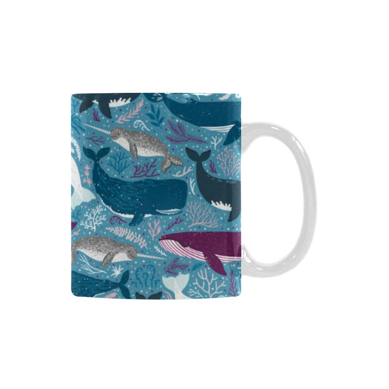 Whale design pattern Classical White Mug (Fulfilled In US)