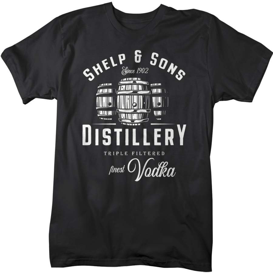Men’s Personalized Distillery T-Shirt Custom Vodka Shirt Brewery TShirt Customized Tee Wine Shirts Brewing Shirt