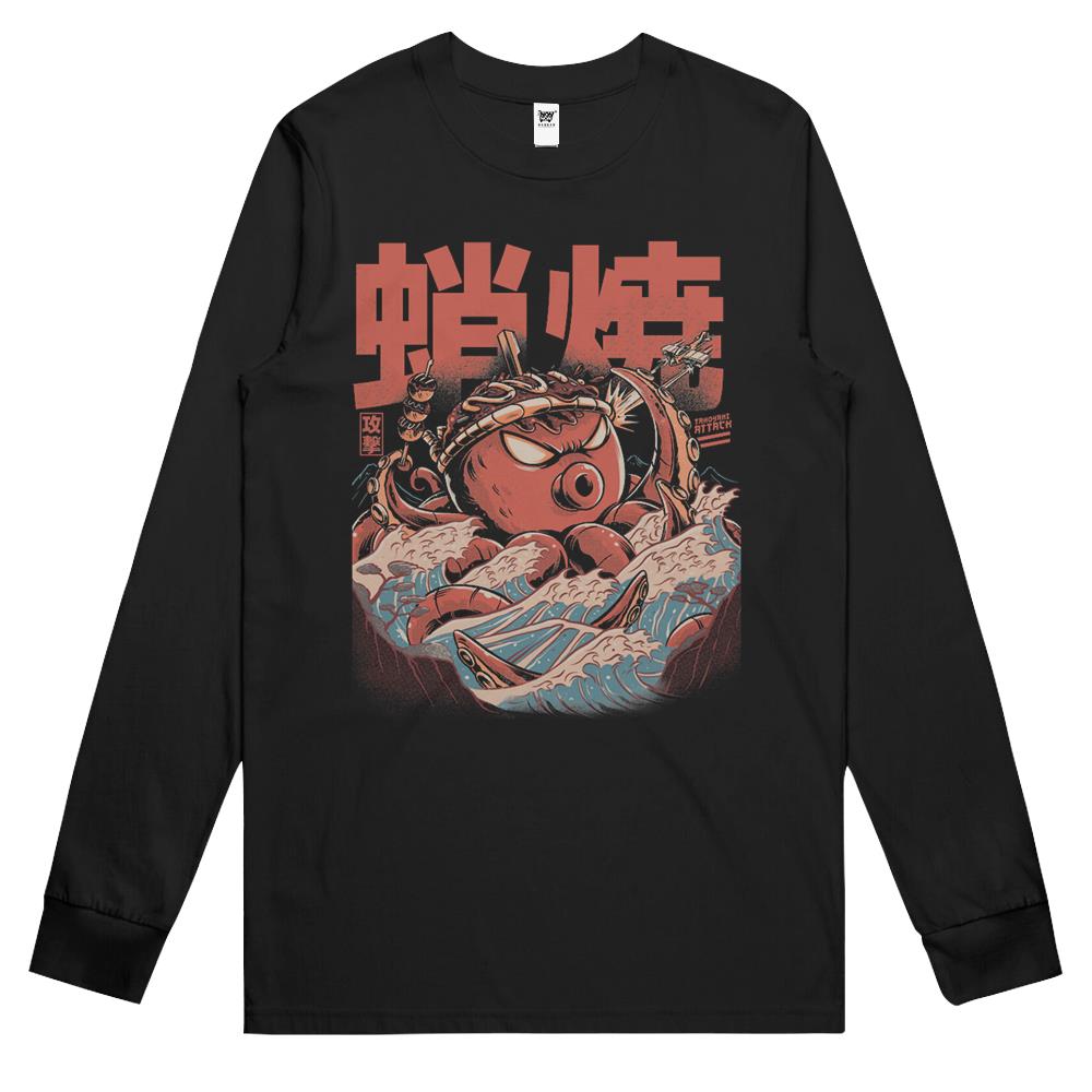 Takoyaki Attack Black Version Long Sleeve T Shirts