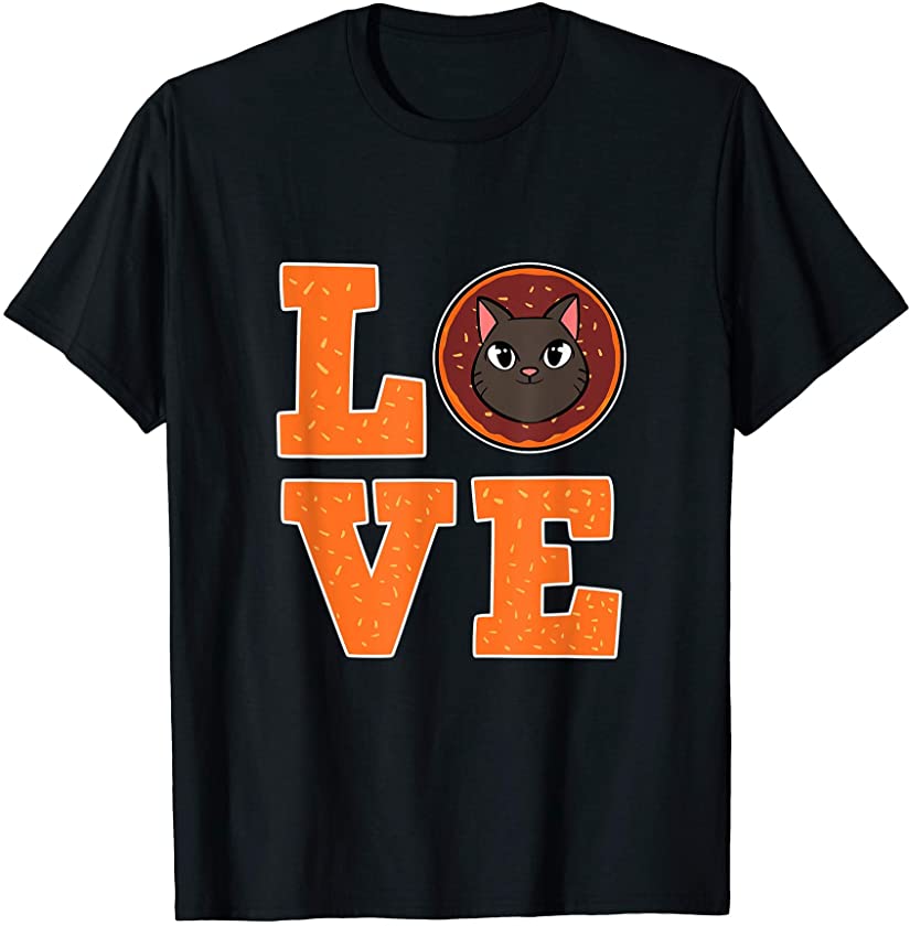 Donut Love Cats Manga Doughnut Foodie Anime Figure Kitten T-Shirt