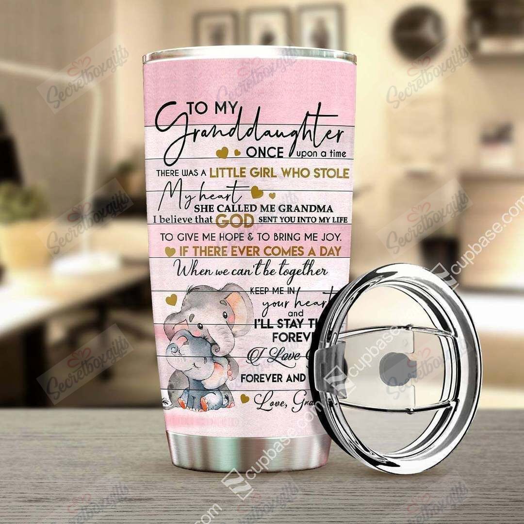 Personalized To My Granddaughter Keep Me In Your Heart Elephant Gs-Cl-Kl2211 Stainless Steel Tumbler Travel Customize Name, Text, Number, Image