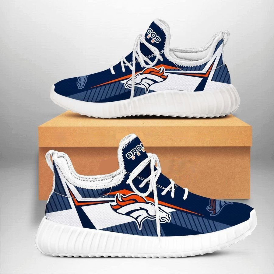 Denver Broncos 1 Shoes White Shoes Fan Gift Idea Running