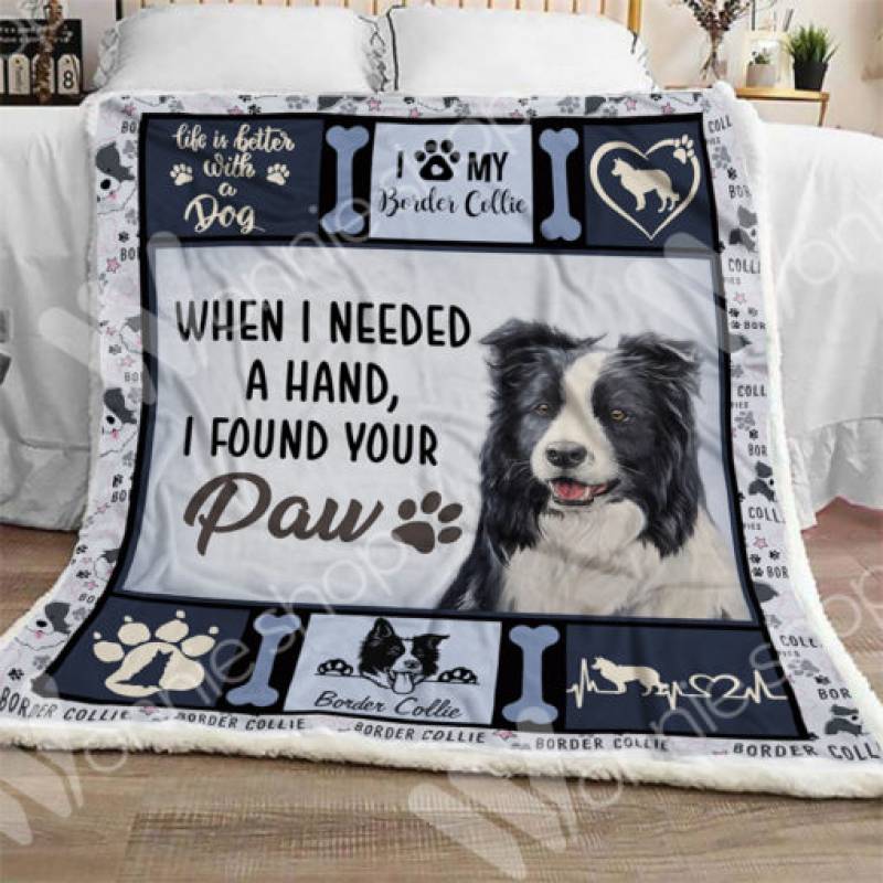 Border Collie Dog Sherpa Blanket OCT2301 85O34