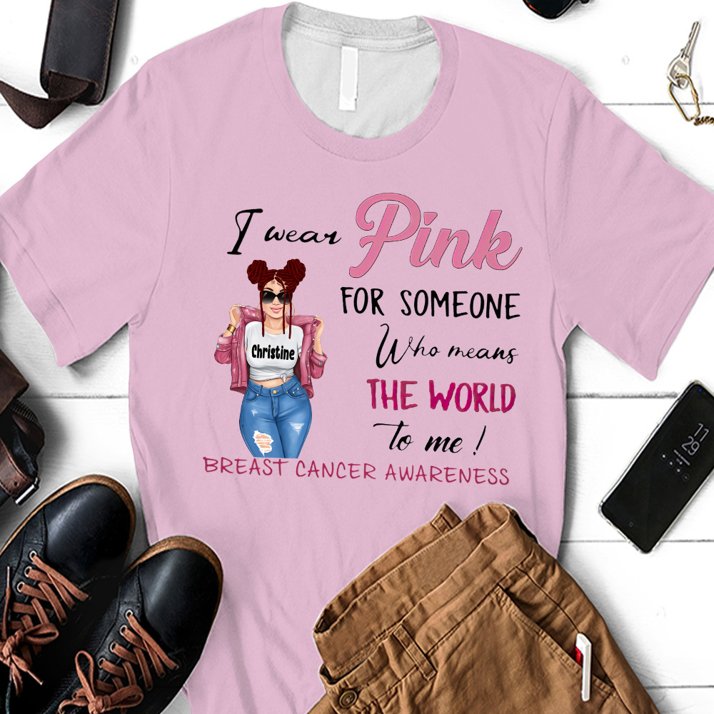 I Wear Pink Breast Cancer Awareness Shirt Sweatshirt Hoodie Ap373