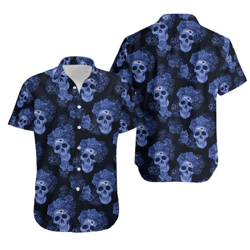 New England Patriots Mystery Skull And Flower Hawaii Shirt And Shorts Summer Collection H97