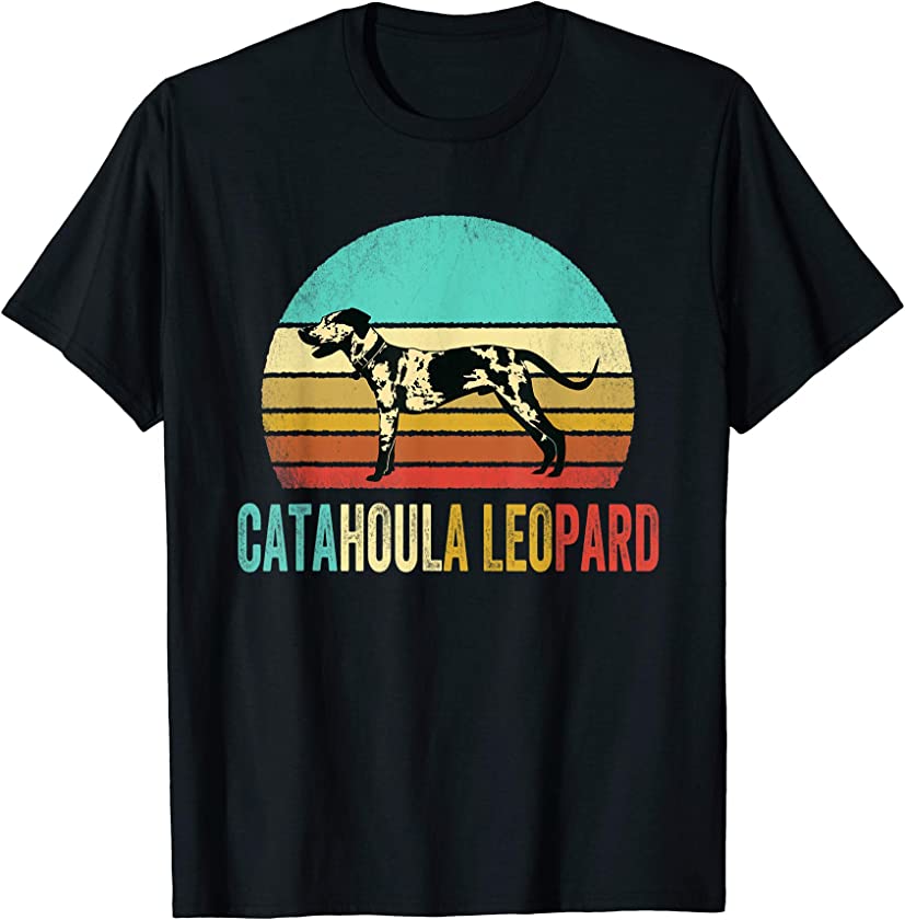 Vintage Catahoula Leopard Shirt Dog Sunset